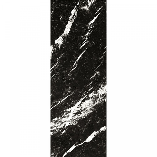 Black marble vinyl rug Adelia - runner size
