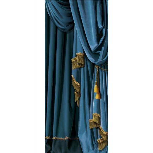Velvet blue curtains - Right