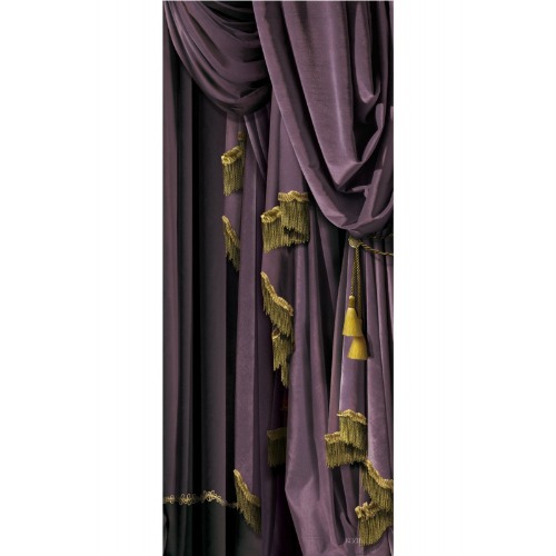 Velvet purple curtains -Right