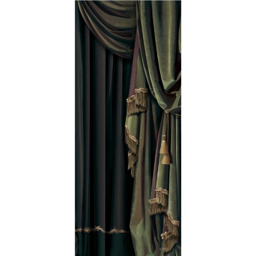 Velvet green curtains - Right
