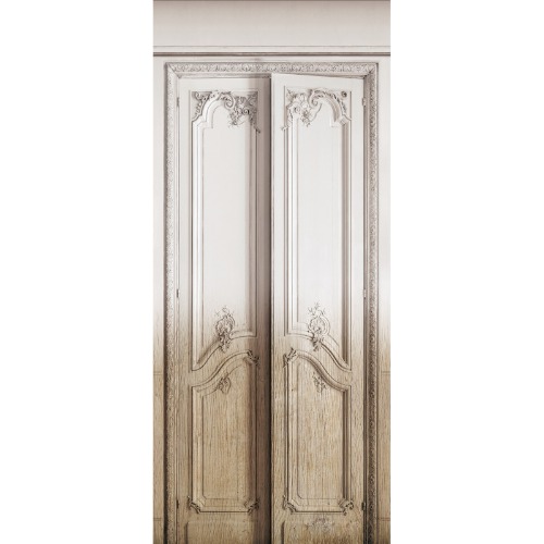 Tie&amp;dye double door with simple Haussmann panelling 133cm