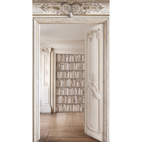 Perspective bookshelves with haussmann panelling 133cm
