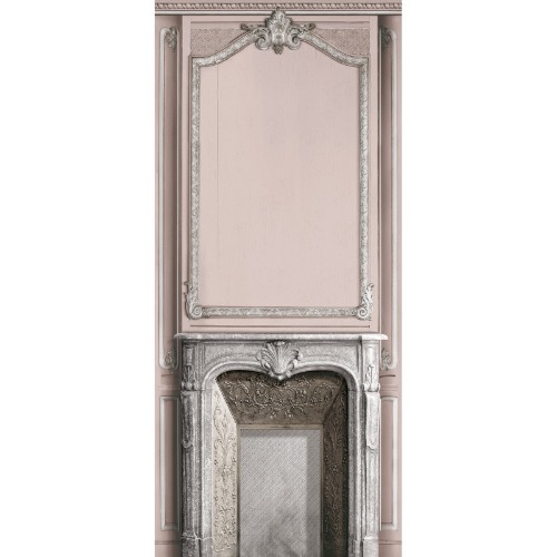 Light pink pastel fireplace and haussmannian panel 133cm