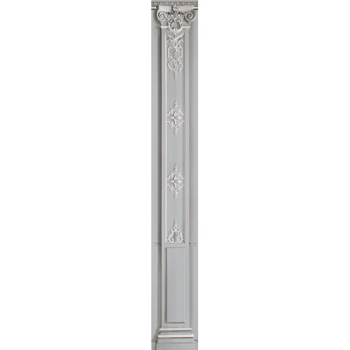 Light grey pastel Column with Haussmann panelling 40cm