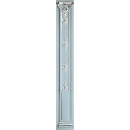 Light blue pastel column with Haussmann panelling 40cm