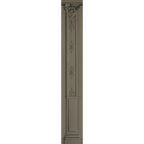 Warm grey column with Haussmann panelling 40cm
