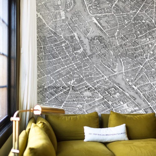 Turgot&#039;s map of Paris murals - zoom