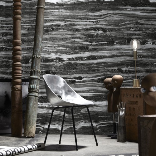 Anthracite cipolin marble panoramic wall murals