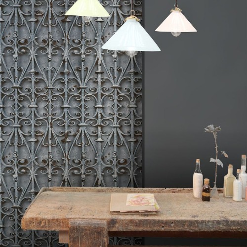 Forged iron volute wallpaper Blue