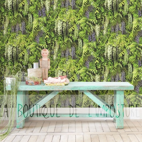 Wallpaper wisteria wall