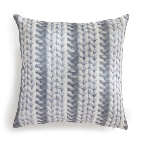 Grey knitting cushion