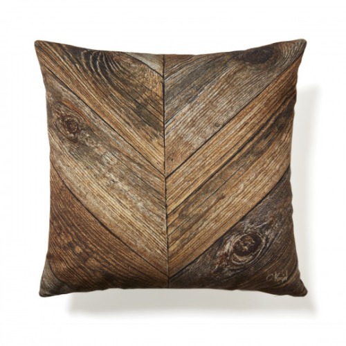 Antique wood chevron cushion