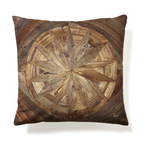 Antique wooden rose cushion
