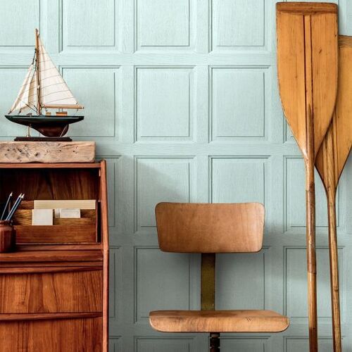 English wood paneling wallpaper - Aqua