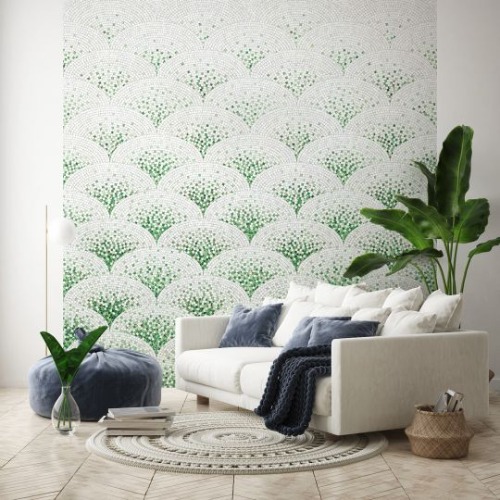 Green Art Deco mosaic wallpaper