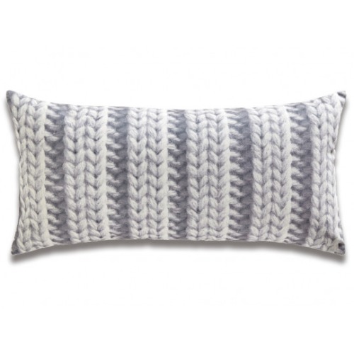 Large grey knitting cushion
