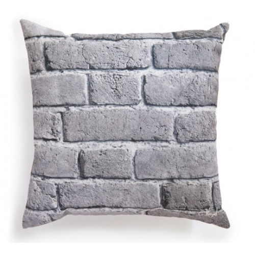 Grey old bricks cushion
