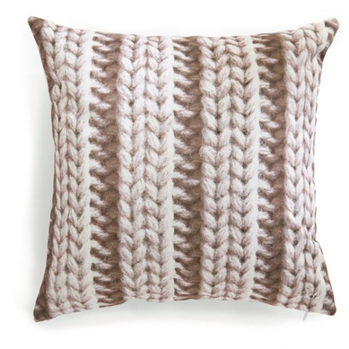 Beige knitting cushion