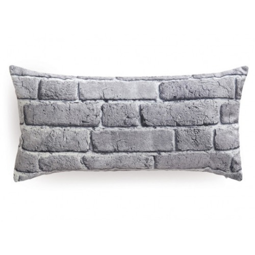 Large grey old bricks cushion