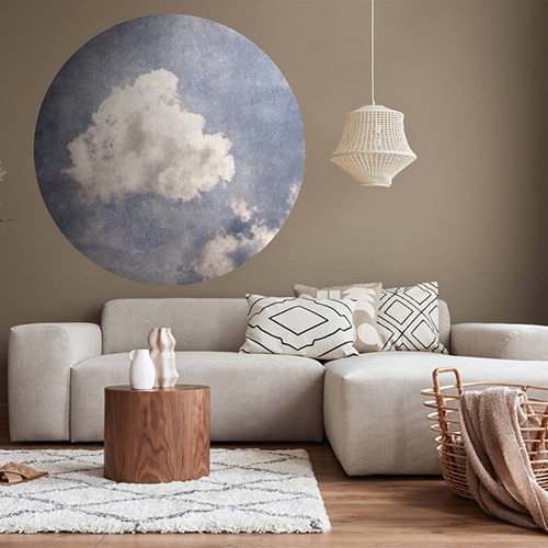 Clouds &amp; sky round wallpaper - Ø 130 cm