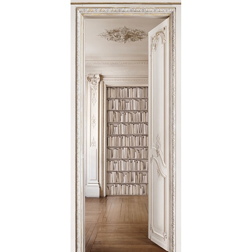 Bookshelves perspective velvet tapestry 90cm