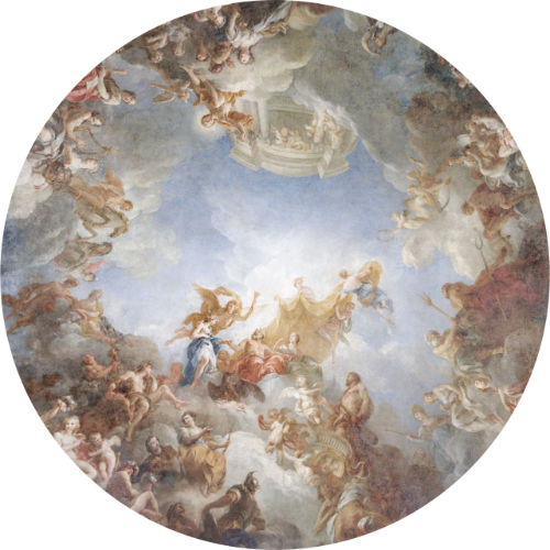 Ceiling of Versailles vinyl round rug