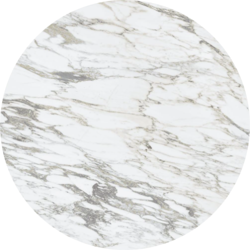 White marble vinyl round rug Svetlana