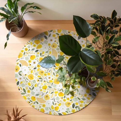 Asian garden vinyl round rug - Ø 130 cm
