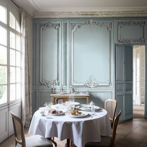 French panels wallpaper - Light blue